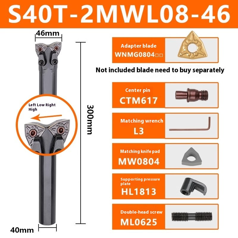 1141-CNC Double-head Bullhead Turning Toolholder Cylindrical Bore Endface 95 Degree Boring 2MW/MT Peach Model Triangle Rhombus Shandong Denso Pricision Tools Co.,Ltd.